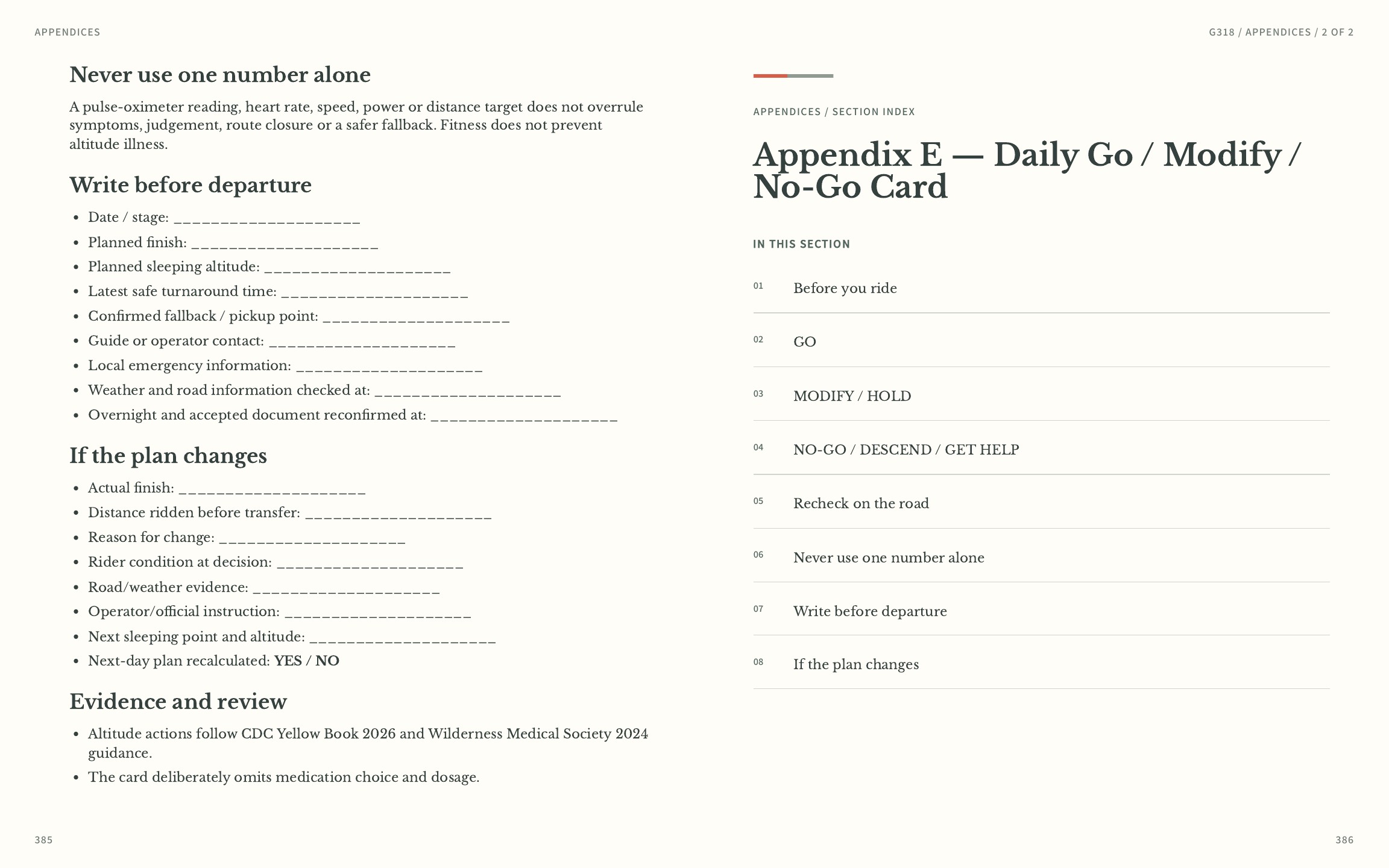 Daily decision card sample page behind the book cover
